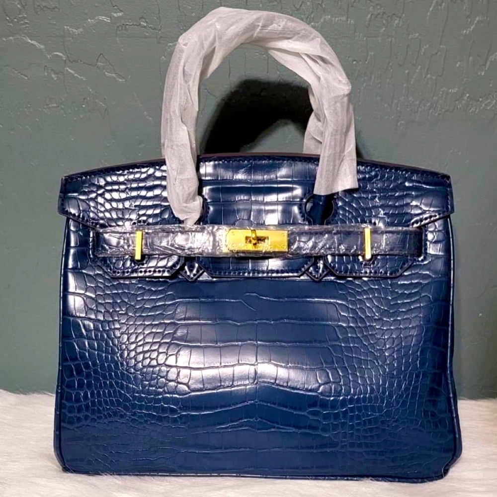Blue Croc Bag  NOT Hermes